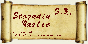 Stojadin Maslić vizit kartica